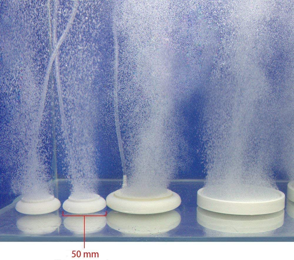 Aquarium Air Stone, Increase O2, Reduce CO2, 50Mm Quiet Aquarium Bubbler, Bubble Diffuser Provides Ultra-High Dissolved Oxygen, Aquarium Air Pump for Decoration (White, 50Mm)