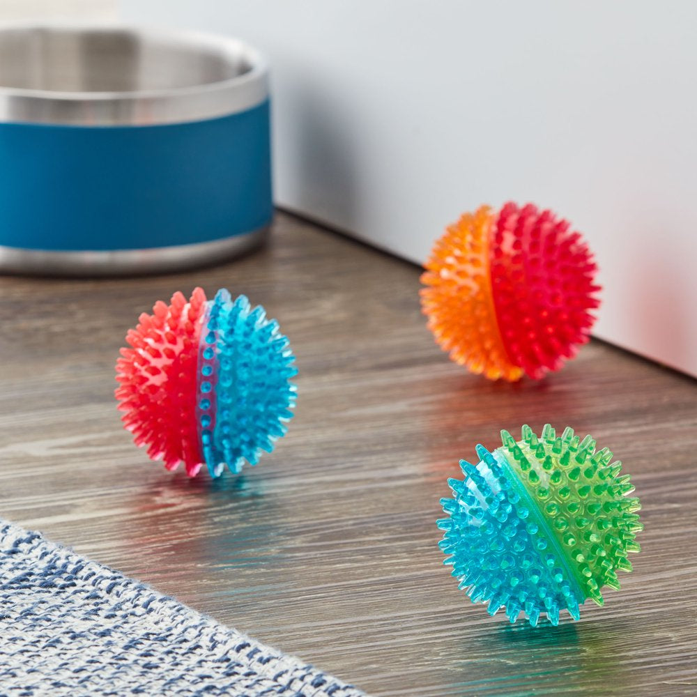 Vibrant Life Fetch Buddy Spiky Ball Dog Toy, Color May Vary, Chew Level 3