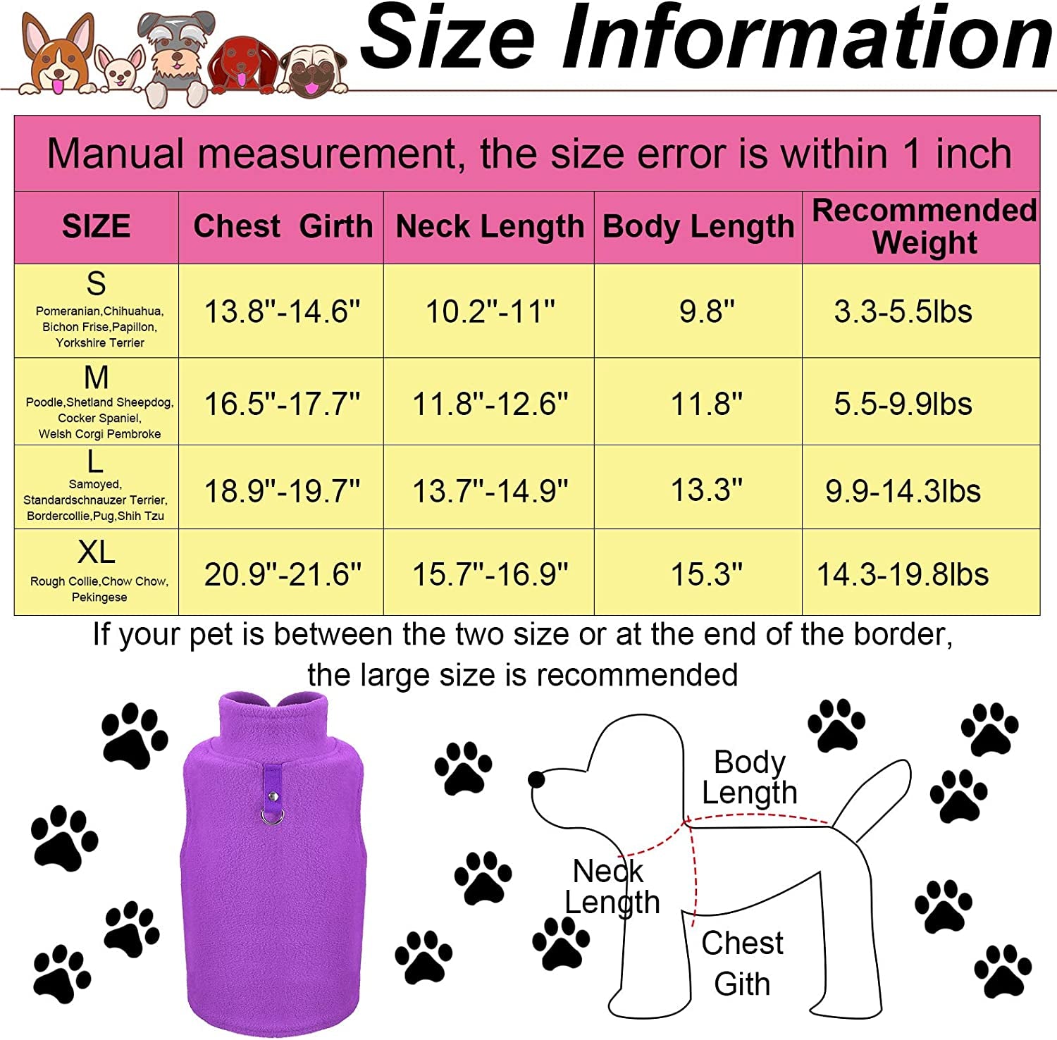 Dog Fleece Vest 4 Pieces Dog Cold Weather Pullover Dog Cozy Jacket Winter Dog Clothes Pet Sweater Vest with Leash Ring for Small Dogs Animals & Pet Supplies > Pet Supplies > Dog Supplies > Dog Apparel SATINIOR   