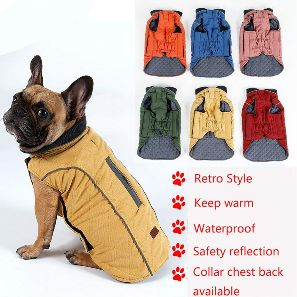 Dog Cold Weather Vest Waterproof Windproof Reversible Dog Apparel Winter Coat Warm Dog Outfits for Small Dogs