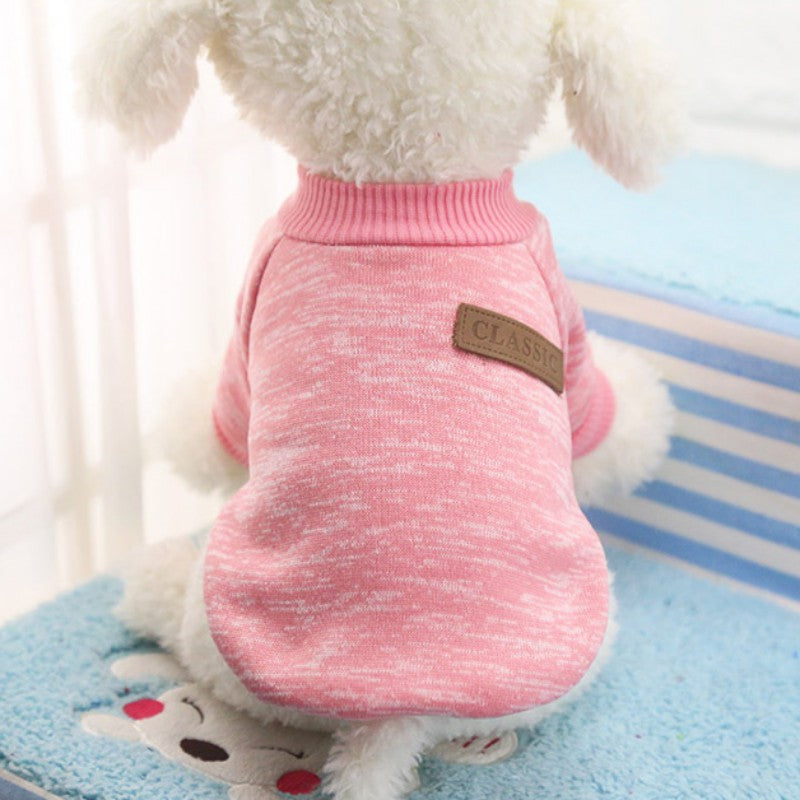 Pet Dog Sweater Chihuahua Clothes Classic Sweater Fleece Sweater Clothes Warm Sweater Winter Animals & Pet Supplies > Pet Supplies > Dog Supplies > Dog Apparel Fymall L Pink 