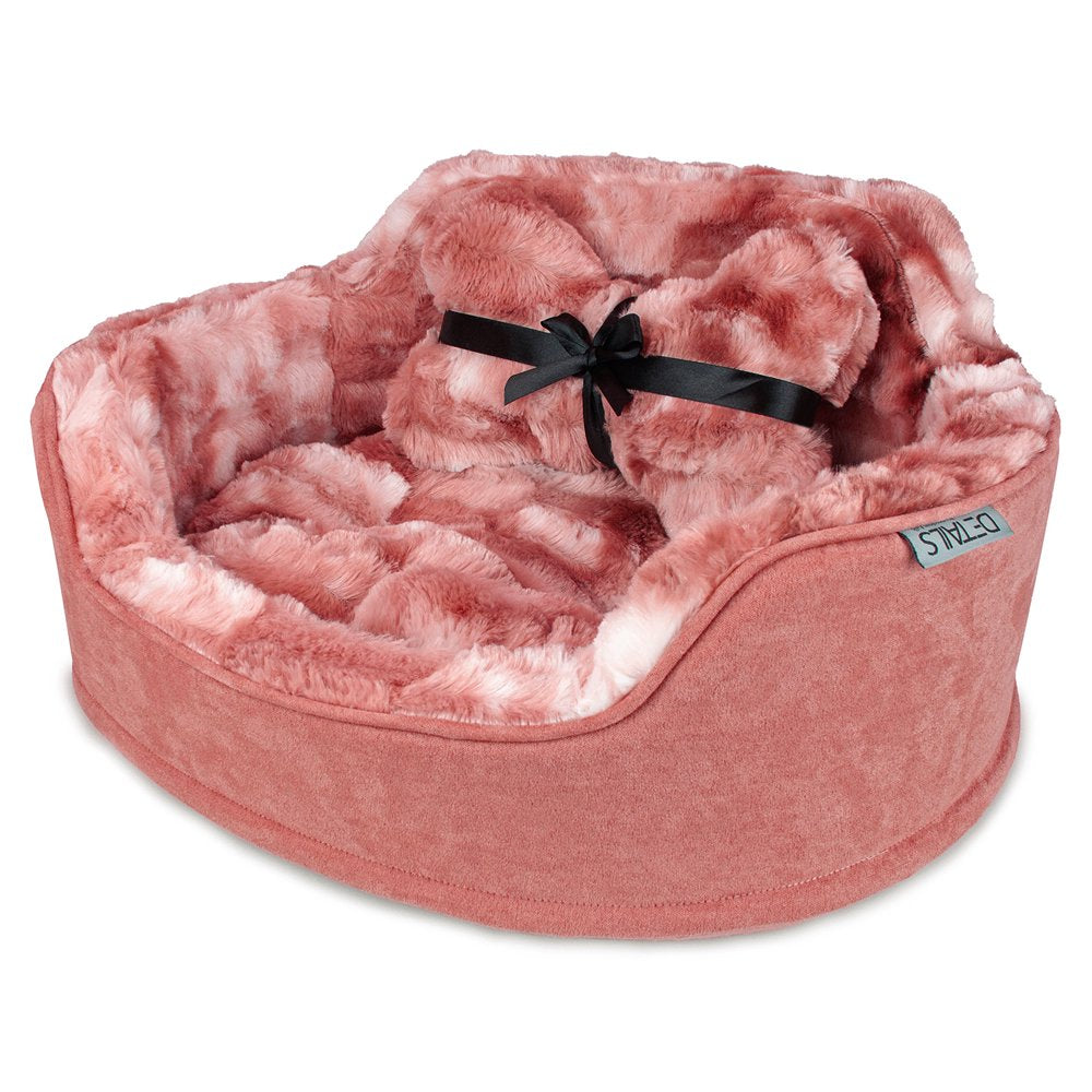 Precious Tails Faux Fur Princess Cat Dog Bed with Plush Bone Pillow – Small Animals & Pet Supplies > Pet Supplies > Cat Supplies > Cat Beds Precious Tails   