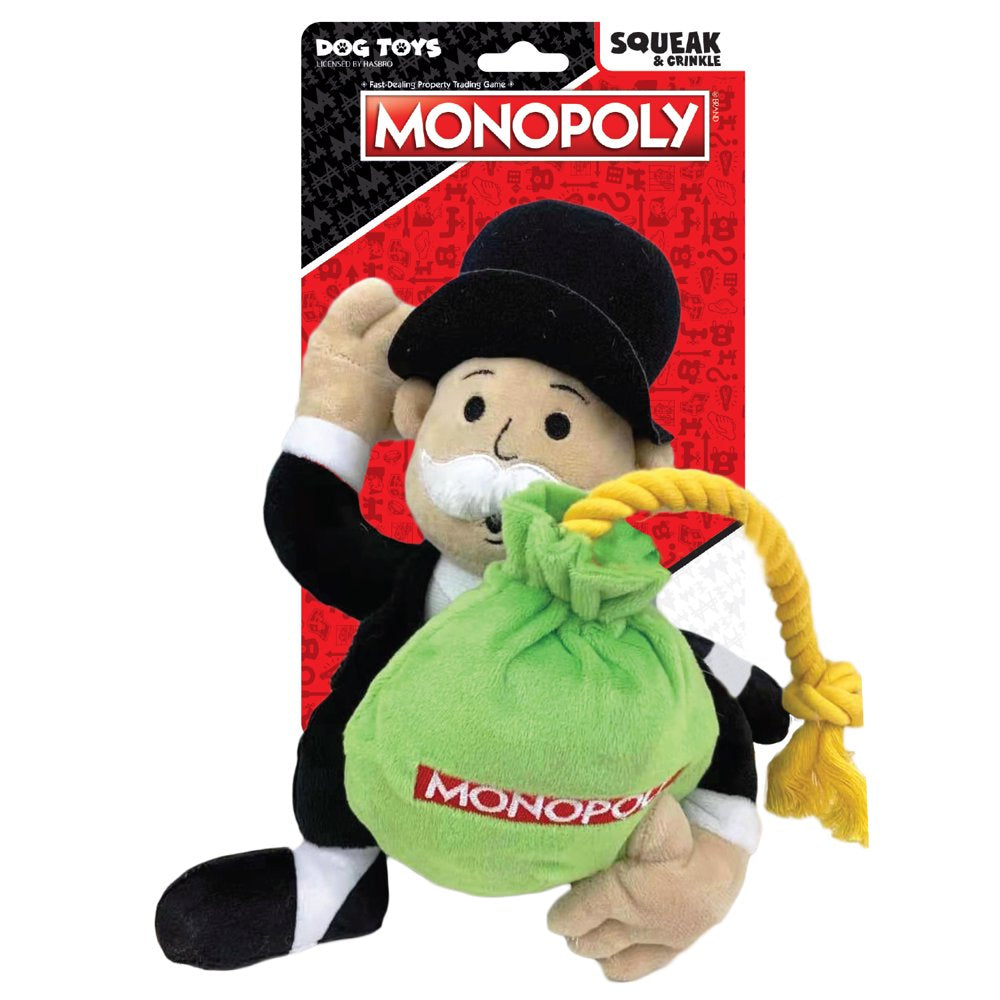 Hasbro Mr. Monopoly Uncle Pennybags Squeak & Crinkle Plush Dog Toy, 10 Inches Animals & Pet Supplies > Pet Supplies > Dog Supplies > Dog Toys Hasbro   