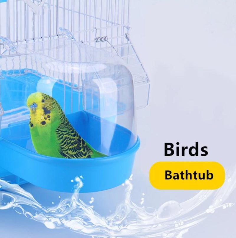 CABINAHOME Clear Bird Bath for Cage Bird Cage Accessories Hanging Bird Tub for Small Bird Cockatiel, Conure, Parakeet, White Animals & Pet Supplies > Pet Supplies > Bird Supplies > Bird Cage Accessories CABINAHOME   