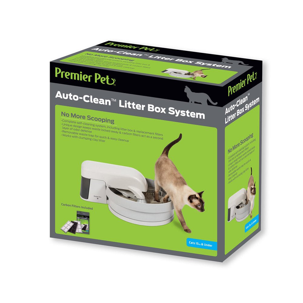 Premier Pet Auto-Clean Litter Box System: Self-Cleaning Litter System, No More Scooping, Auto-Cleans Every 30 Minutes, Superior Odor Control, Works with Any Clumping Clay Litter Animals & Pet Supplies > Pet Supplies > Cat Supplies > Cat Litter Box Liners Radio Systems Corporation   