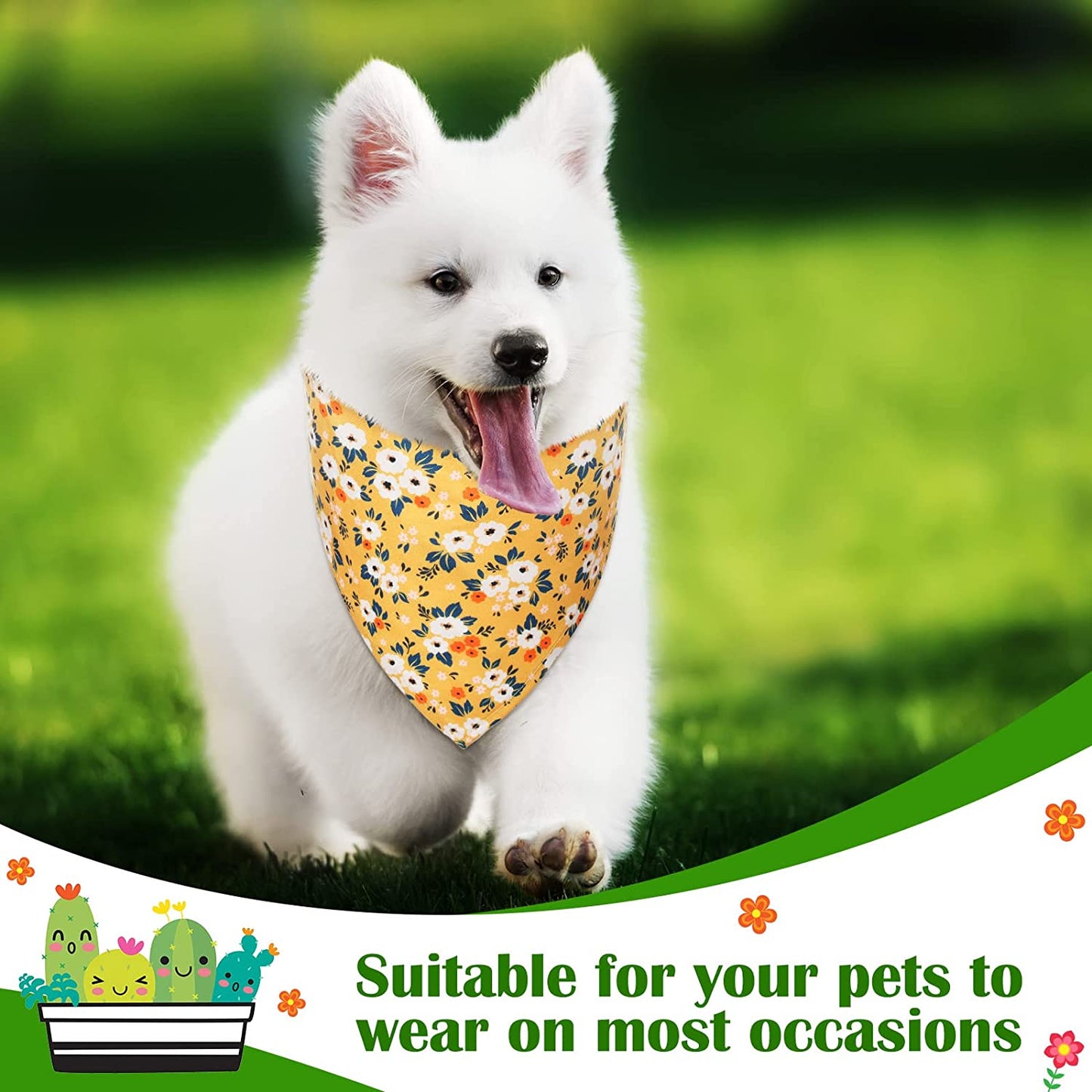 8 Pieces Summer Dog Bandanas Flower Print Reversible Triangle Bibs Floral Puppy Scarf Kerchief Accessories for Dogs Cats Pets (Cute Flower Patterns,Xl) Animals & Pet Supplies > Pet Supplies > Dog Supplies > Dog Apparel Weewooday   