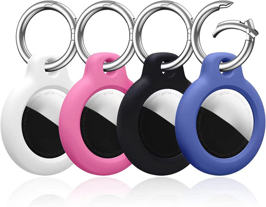 SPGUARD Hard PC Keychain for Airtag,Secure Air Tag Lock Key Ring,Protective Holder Tracker Finder for Luggage,Keys,Pet Collar Electronics > GPS Accessories > GPS Cases SPGUARD Black/White/Blue/Pink  