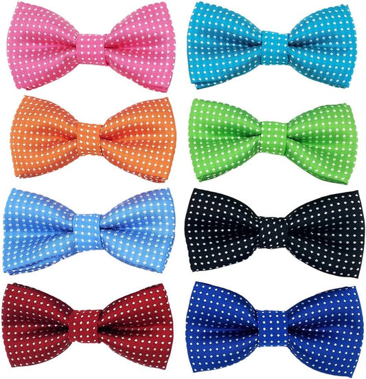 PET SHOW 8 Colors Dot Small Dogs Collar Embellishment Attachment Bow Ties Puppies Cats Collar Charms Accessories Slides Bowties for Birthday Wedding Parties Assorted Pack of 8 Animals & Pet Supplies > Pet Supplies > Dog Supplies > Dog Apparel Bysitshow D-8pcs Dot  