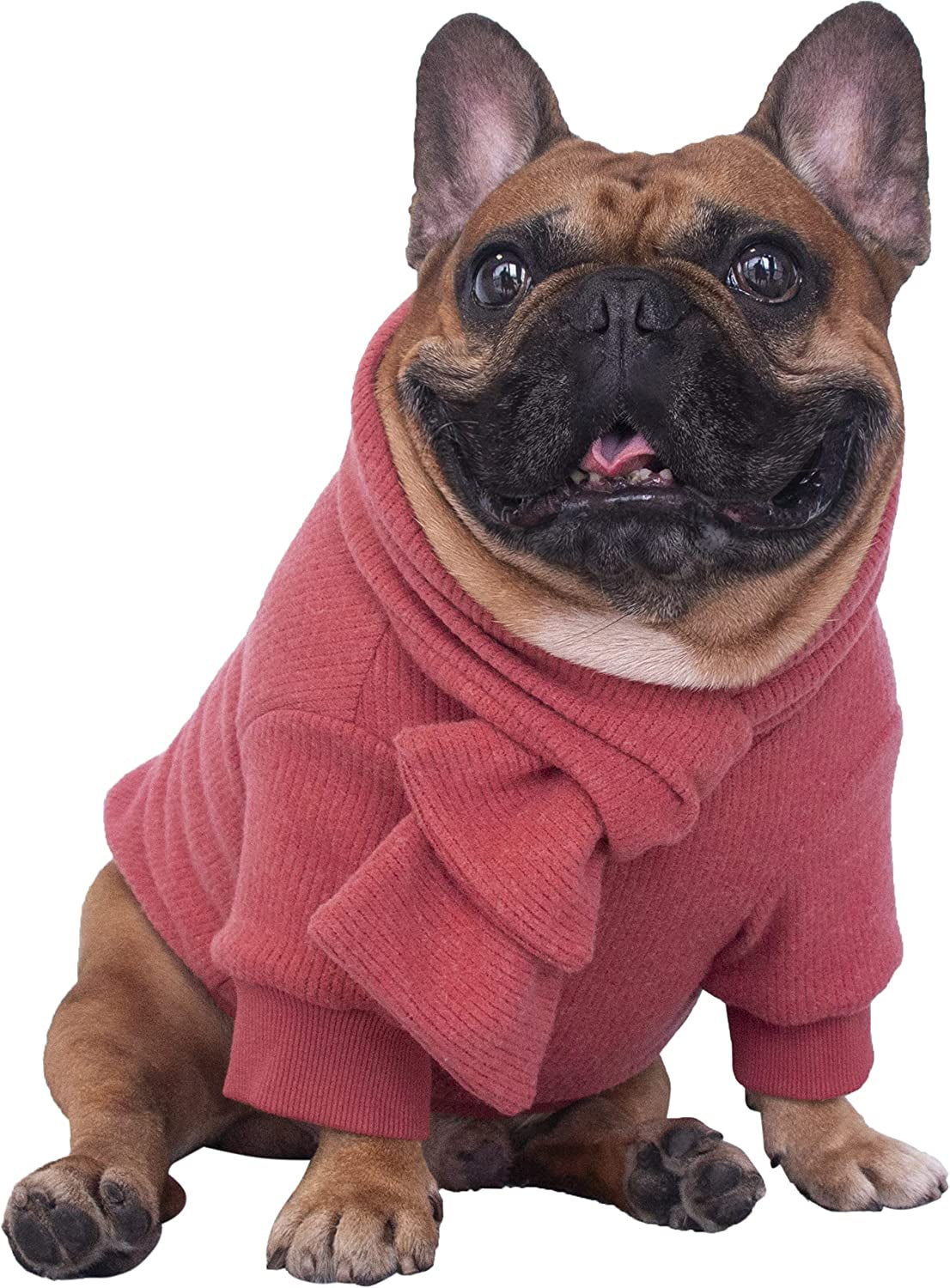 Ichoue Pet Dog Knitted Sweater with Matching Scarf Knitwear Winter Warm Clothes Cold Weather Coat for French Bulldog Pug Boston Terrier - Grey/Large Animals & Pet Supplies > Pet Supplies > Dog Supplies > Dog Apparel iChoue Dark Red Large (Pack of 1) 