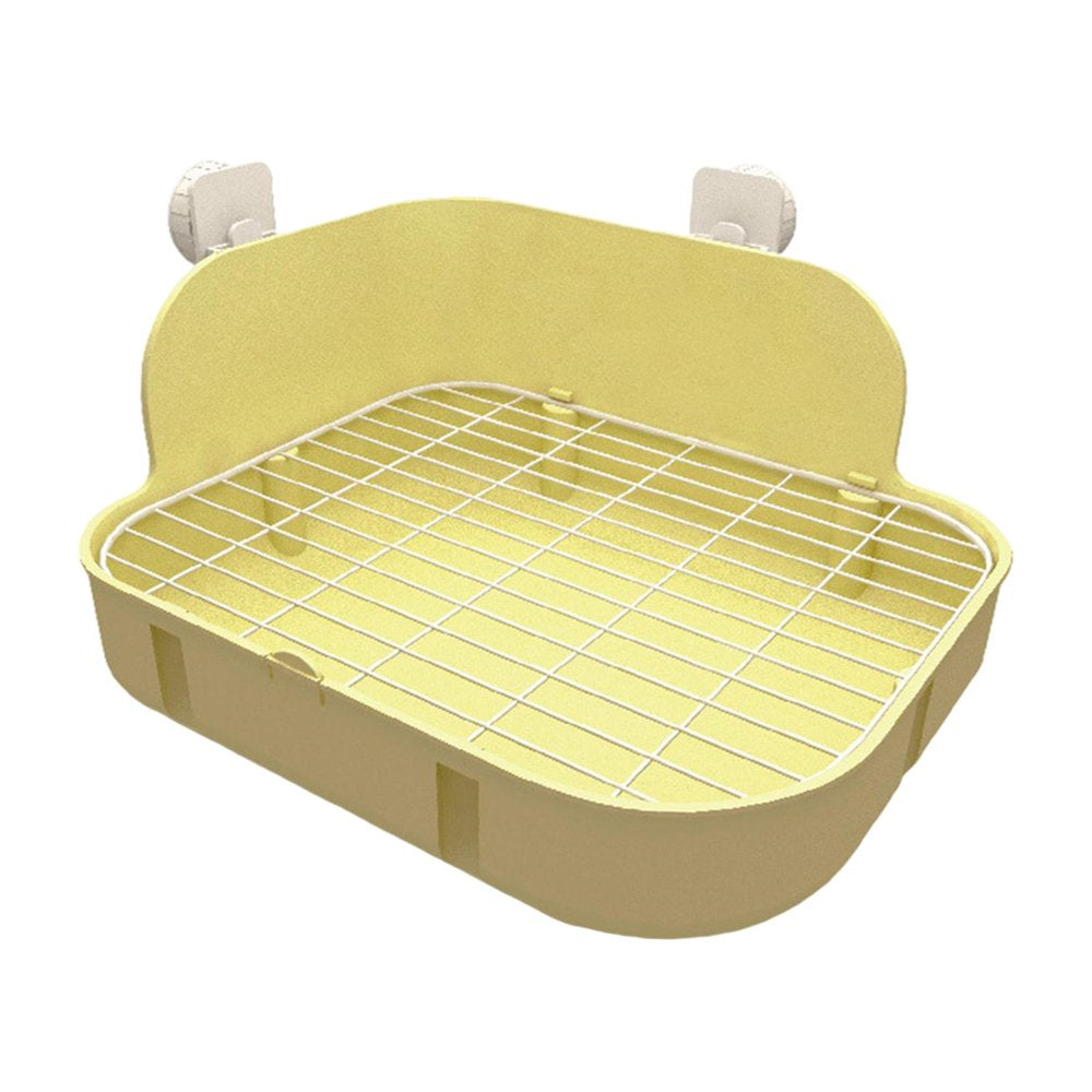 Rabbit Litter Tray Bedding Box Pet Toilet Cage Box Potty Trainer Corner Tray for Hamster Bunny Chinchilla Guinea Ferret Small Animals , Yellow New Yellow Animals & Pet Supplies > Pet Supplies > Small Animal Supplies > Small Animal Bedding perfeclan   