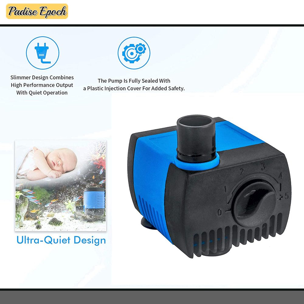 Submersible Water Pump Ultra Quiet for Pond,Aquarium,Fish Tank,Fountain,Hydroponics Animals & Pet Supplies > Pet Supplies > Fish Supplies > Aquarium & Pond Tubing KOL PET   