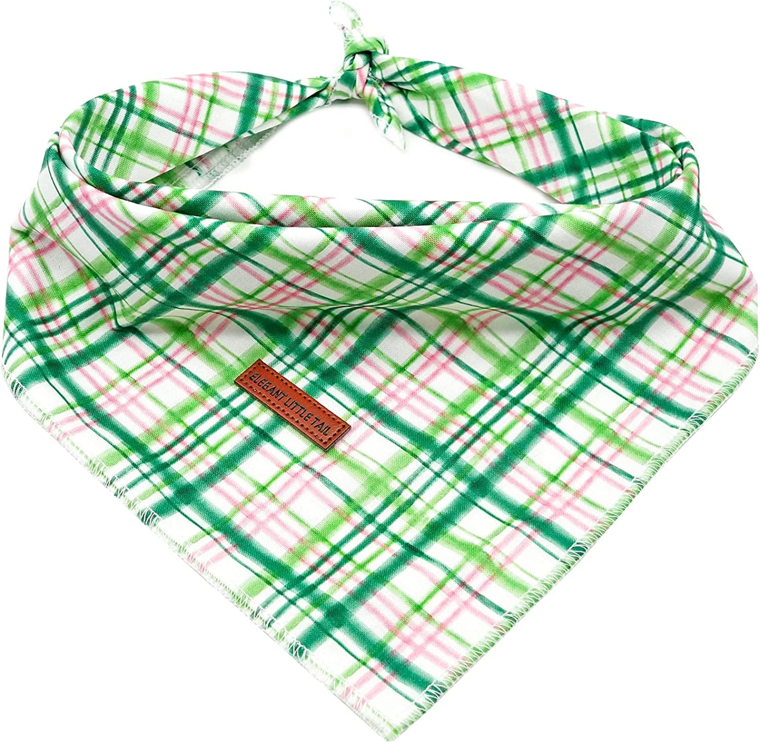 Elegant Little Tail Valentine Dog Bandana, Pet Dog Bibs Scarf, Soft Adjustable Square Dog Kerchief for Small Dogs Animals & Pet Supplies > Pet Supplies > Dog Supplies > Dog Apparel Elegant little tail Green and Pink Small (Pack of 1) 