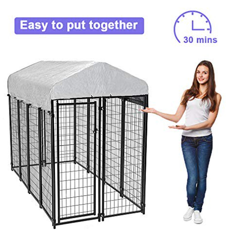 FDW Outdoor Heavy Duty Playpen Dog Kennel with Cover, X-Large, 96"L