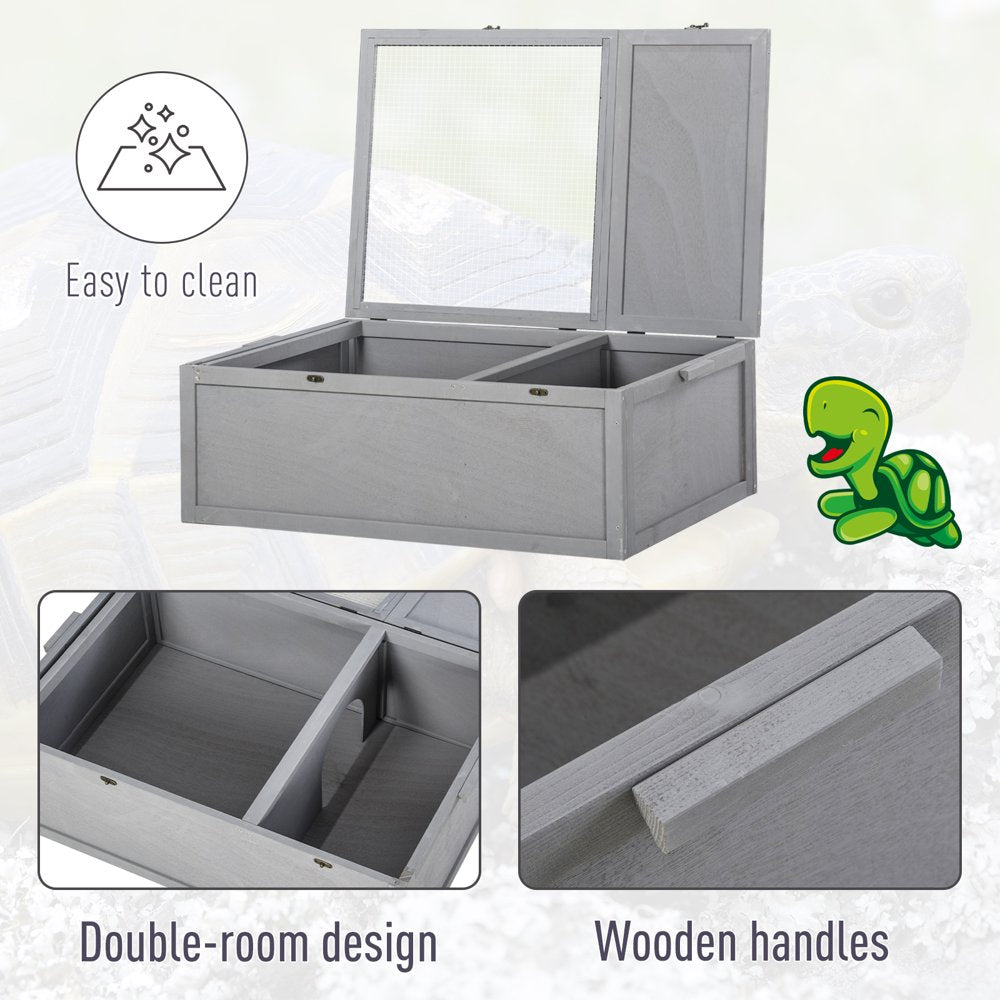 Suzicca 37”L Wood Tortoise House Turtle Habitat, Indoor Tortoises Enclosure for Small Animals, Outdoor Reptile Cage Animals & Pet Supplies > Pet Supplies > Small Animal Supplies > Small Animal Habitats & Cages Suzicca   