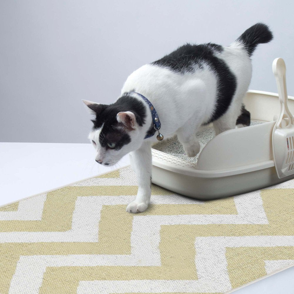 Sussexhome Pets Ultra-Thin Cat and Dog Litter Mat for Litter Box - Washable Soft Natural Cotton Cat and Dog Feeding Mat - Paws-Kind Slip Resistant Place Mat - 2' X 3'
