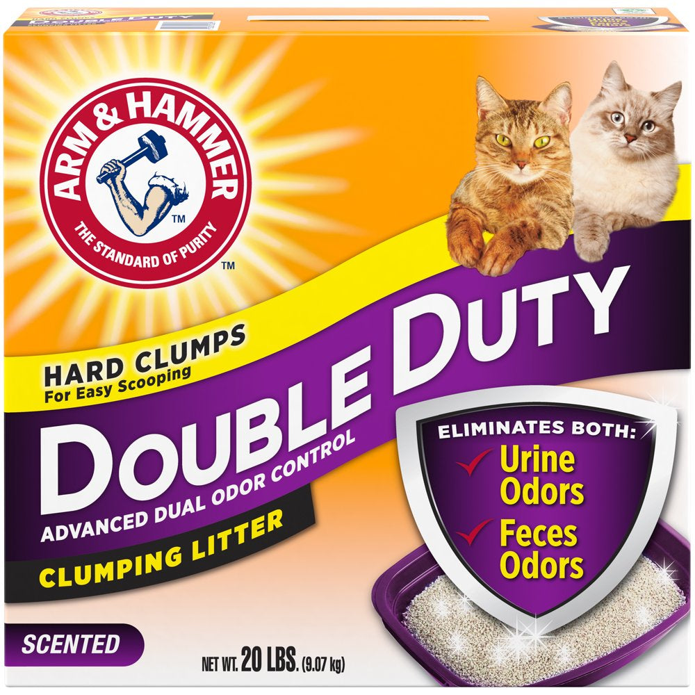 Arm & Hammer Double Duty Dual Advanced Odor Control Scented Clumping Cat Litter, 40Lb Animals & Pet Supplies > Pet Supplies > Cat Supplies > Cat Litter Church & Dwight Co., Inc. 20 lbs  