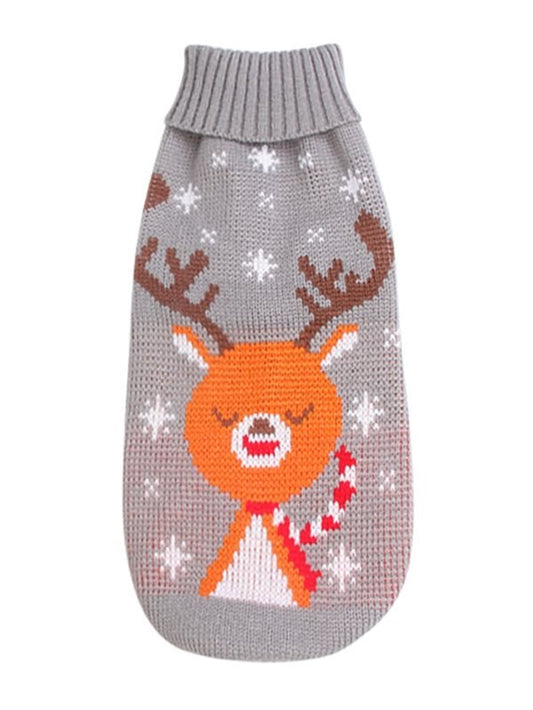 Pet Dog Puppy Knitted Sweater Winter Warm Christmas Clothes Knitwear Apparel Animals & Pet Supplies > Pet Supplies > Dog Supplies > Dog Apparel Malory Tag L/US M Gray 