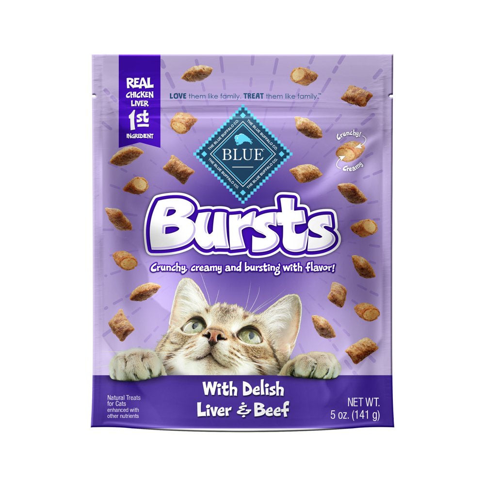 Blue Buffalo Bursts Chicken Flavor Crunchy Treats for Cats, Whole Grain, 5 Oz. Bag Animals & Pet Supplies > Pet Supplies > Cat Supplies > Cat Treats Blue Buffalo Chicken Liver & Beef  