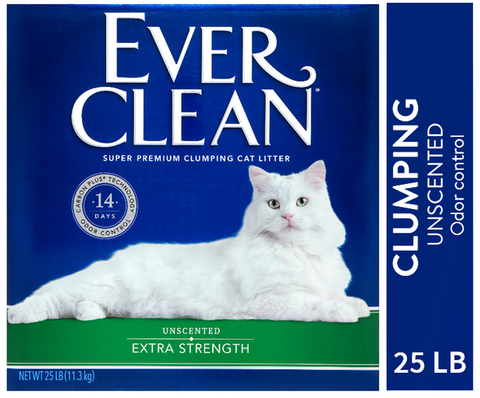 Ever Clean Extra Strength Unscented Odor Control Cat Litter, 25 Lb Box Animals & Pet Supplies > Pet Supplies > Cat Supplies > Cat Litter Clorox USA   