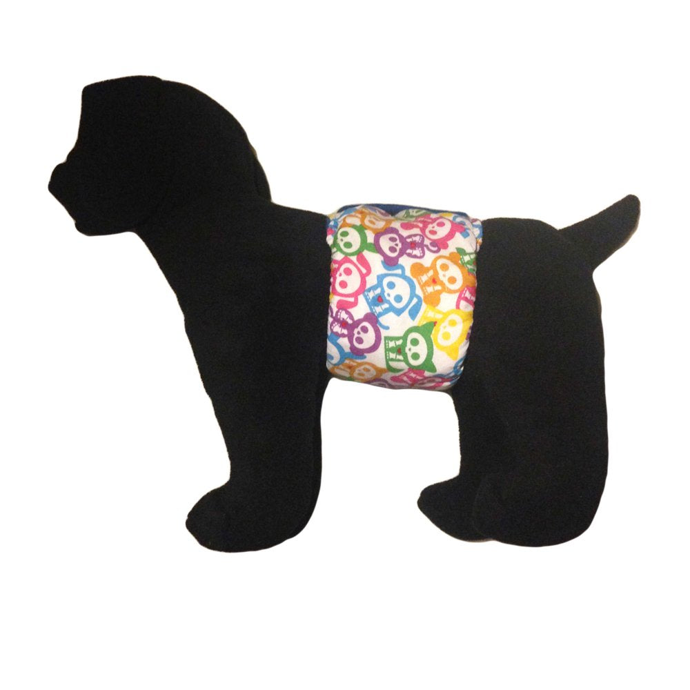 Barkertime Skeleton Figures Washable Dog Belly Band Male Wrap - Made in USA Animals & Pet Supplies > Pet Supplies > Dog Supplies > Dog Diaper Pads & Liners Barkertime   