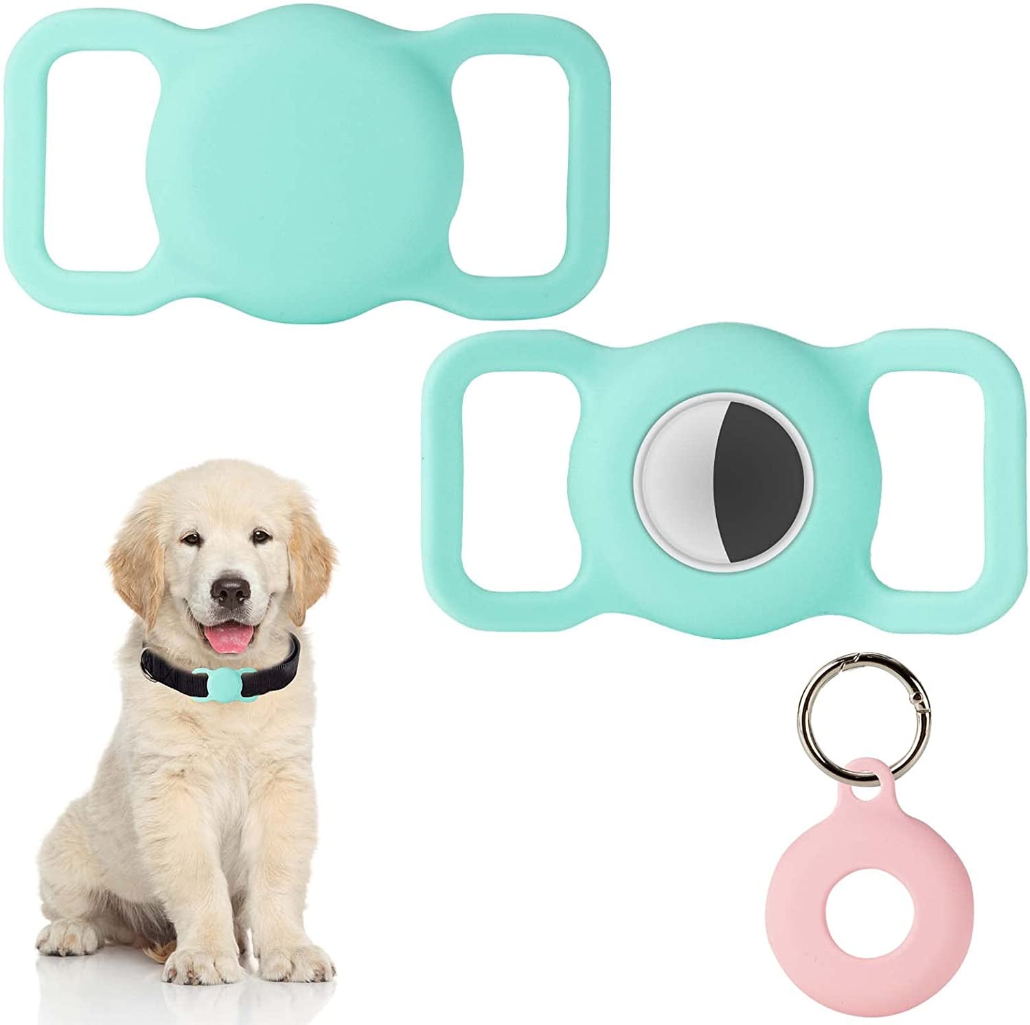 Puppydoggy 2 Pack Airtag Dog Collar Holder for Dog Cat Tracker, Silico –  KOL PET