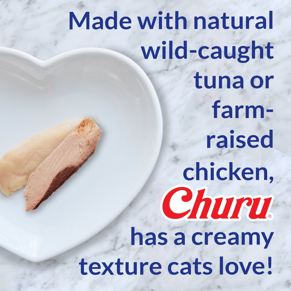 INABA Churu Creamy, Lickable Purée Cat Treat W Taurine, 0.5 Oz, 20 Tubes, Tuna & Chicken Variety