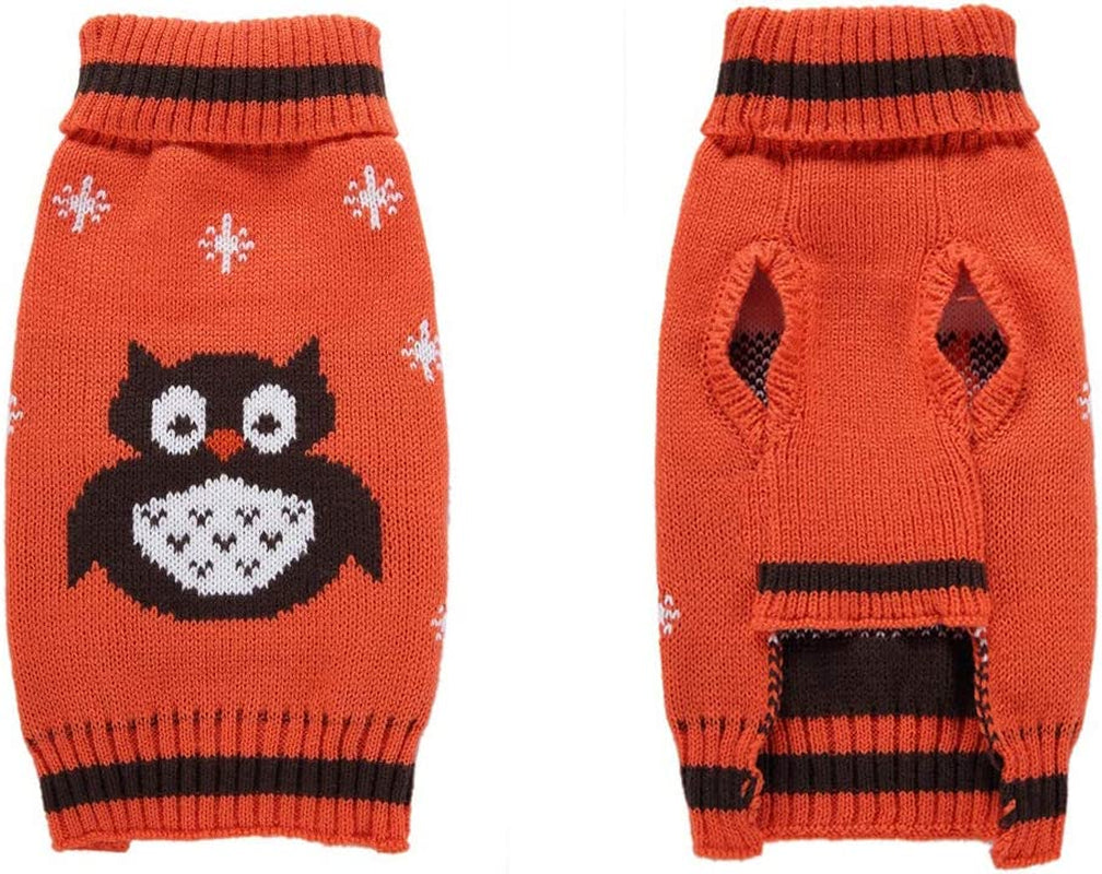 NACOCO Pet Clothes the Owl Sweater the Cat Dog Sweater Christmas Pet Jacket Dog Apparel (Orange, L) Animals & Pet Supplies > Pet Supplies > Dog Supplies > Dog Apparel NACOCO   