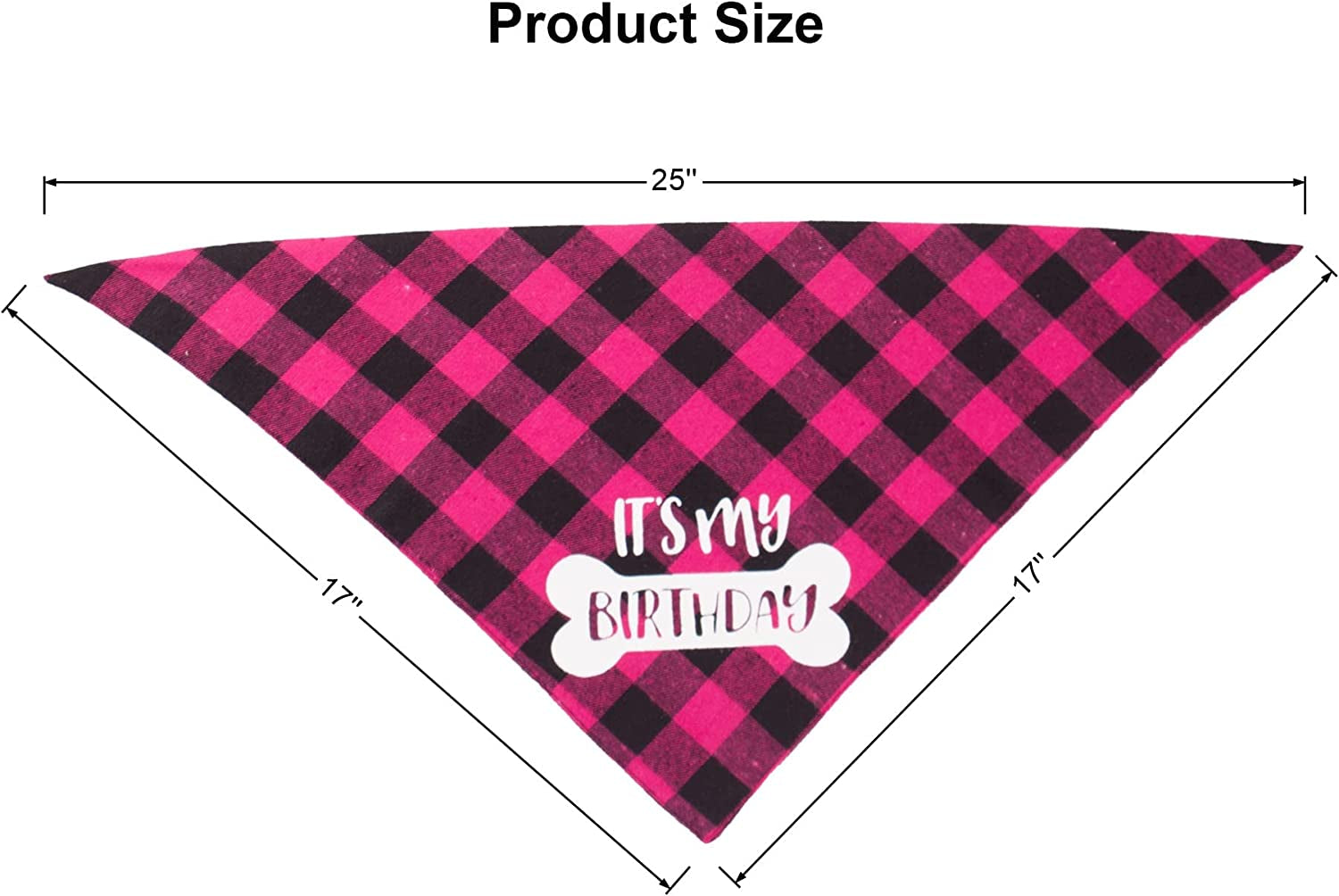 PTDECOR Dog Birthday Girl Bandana, It’S My Birthday Plaid Dog Puppy Birthday Bandana Triangle Scarf for Dog Birthday Party Supplies (Pink) Animals & Pet Supplies > Pet Supplies > Dog Supplies > Dog Apparel PTDECOR   