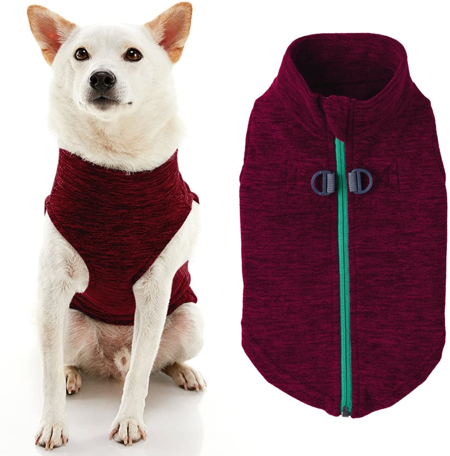 Gooby Zip up Fleece Dog Sweater - Blue, Medium - Warm Pullover Fleece Step-In Dog Jacket with Dual D Ring Leash - Winter Small Dog Sweater - Dog Clothes for Small Dogs Boy and Medium Dogs Animals & Pet Supplies > Pet Supplies > Dog Supplies > Dog Apparel Inafiction USA Fuchsia Wash X-Small chest (~11") 