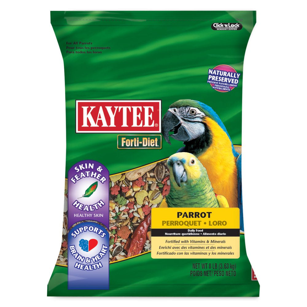 Kaytee Forti-Diet Parrot Feather Health Pet Bird Food, 8 Lb Animals & Pet Supplies > Pet Supplies > Bird Supplies > Bird Food Central Garden and Pet   