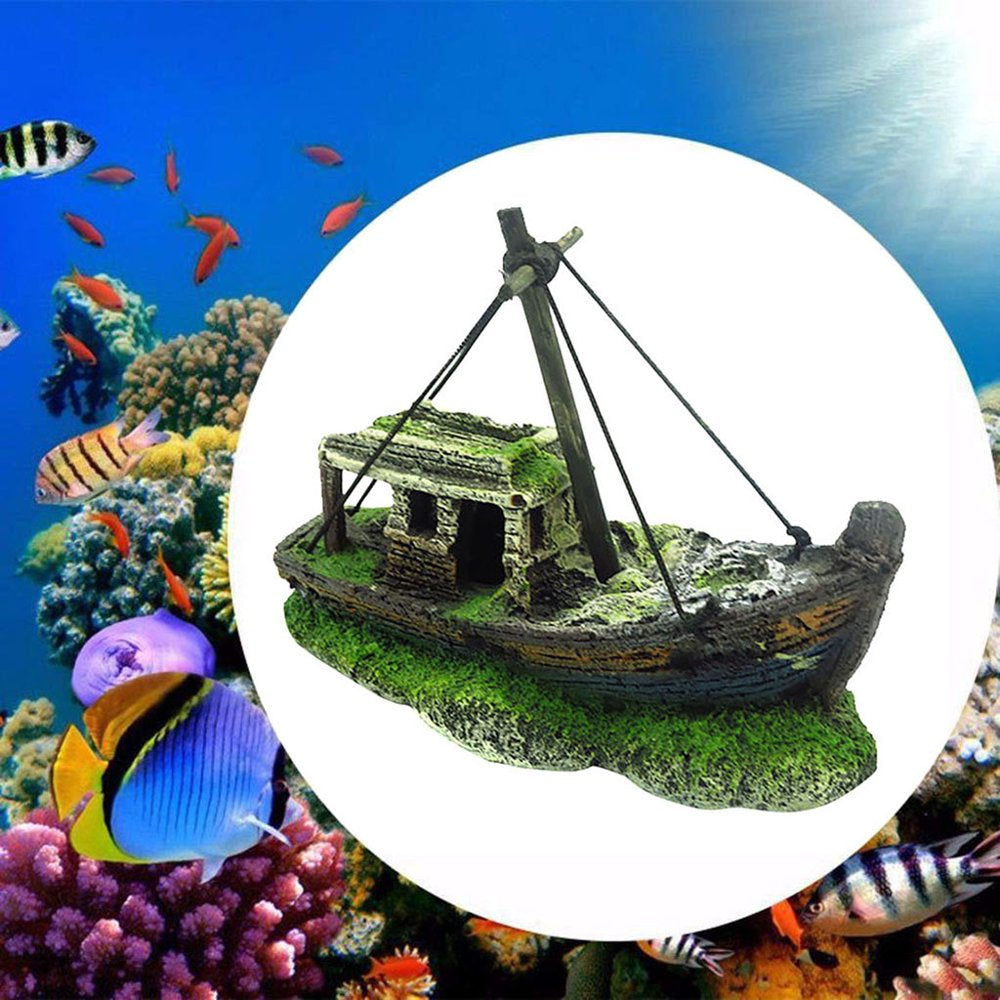 Mnycxen Aquarium Fish Tank Landscape Pirate Ship Wreck Ship Decor Resin Boat Ornament Aquarium Accessories Animals & Pet Supplies > Pet Supplies > Fish Supplies > Aquarium Decor Mnycxen   