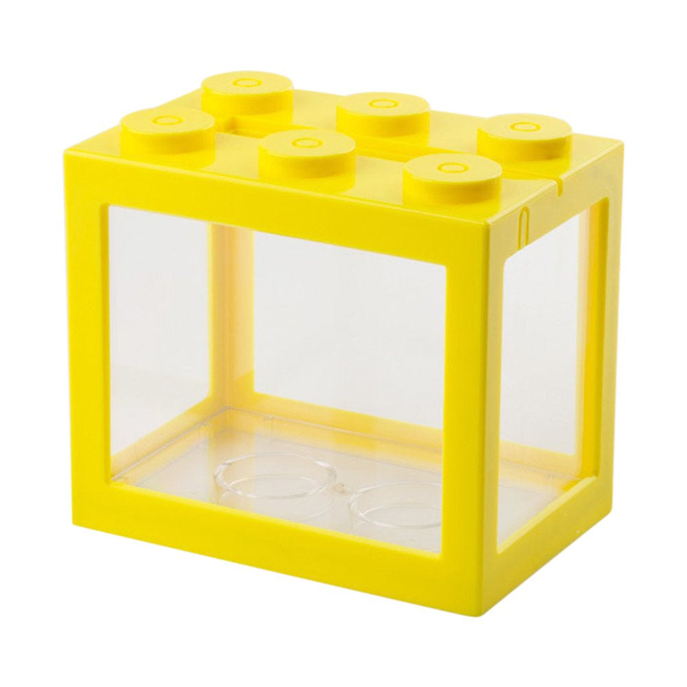 Mini Fish Tanks Row Aquarium Stackable Tanks Feeding Tanks Mini Reptile Row Box Desktop Decoration Animals & Pet Supplies > Pet Supplies > Fish Supplies > Aquarium Lighting ametoys Yellow  