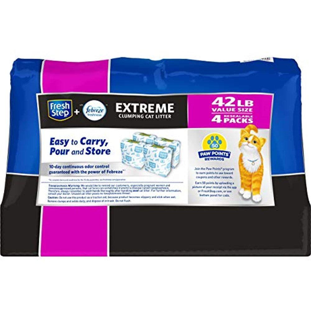 Fresh Step Extreme Scented Litter with the Power of Febreze, Clumping Cat Litter Mountain Spring, 42 Pounds Animals & Pet Supplies > Pet Supplies > Cat Supplies > Cat Litter FRESH STEP   