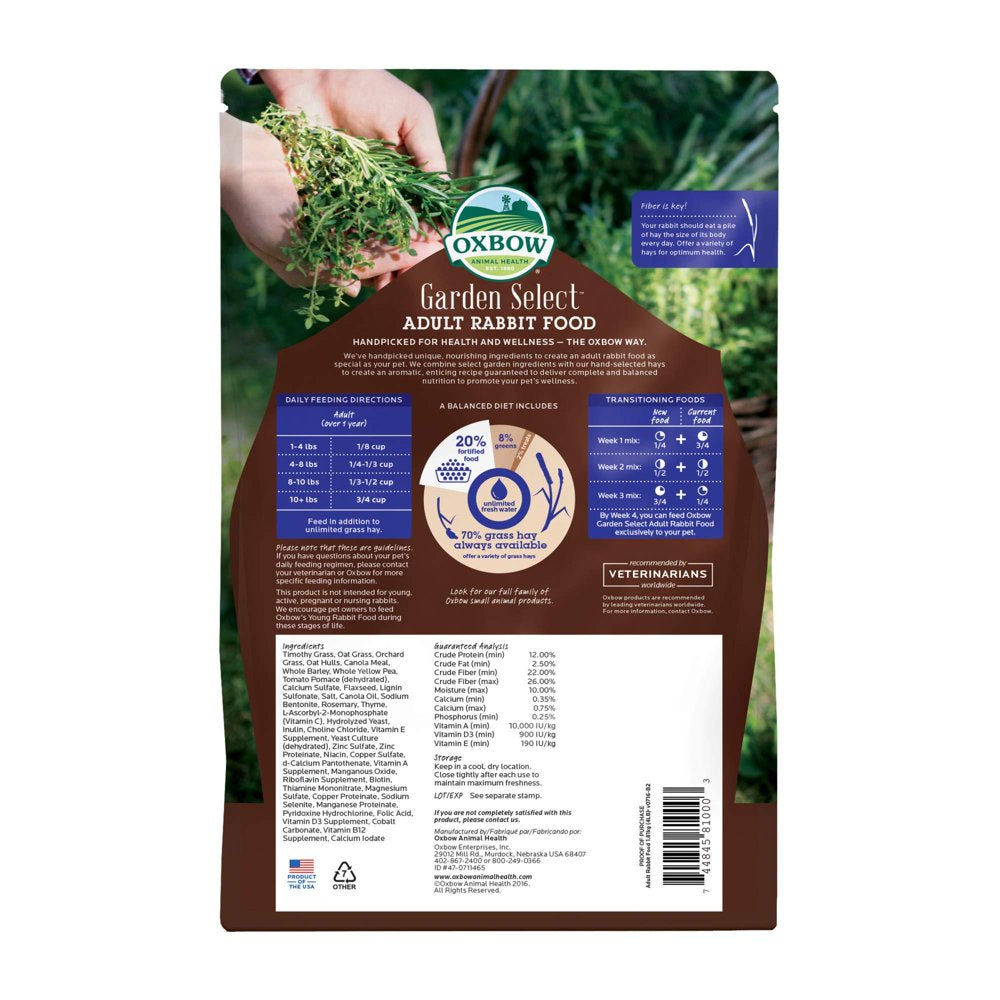 Oxbow® Garden Select Adult Rabbit Food 4 Lbs