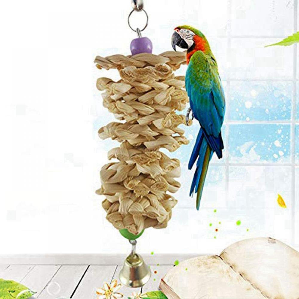 Parrot Bird Cuttlefish Bone Calcium Supplement String Straw Chewing Log Toy Animals & Pet Supplies > Pet Supplies > Bird Supplies > Bird Toys Knowza   