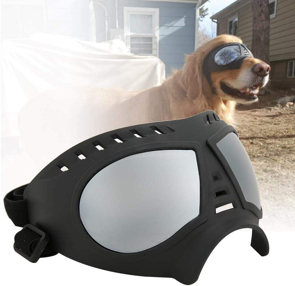 TOPINCN Dog Goggles Eye Protection Soft Frame Dog Puppy UV Goggles Waterproof Windproof Sun Glasses with Adjustable Strap(Black) Animals & Pet Supplies > Pet Supplies > Dog Supplies > Dog Apparel TOPINCN   