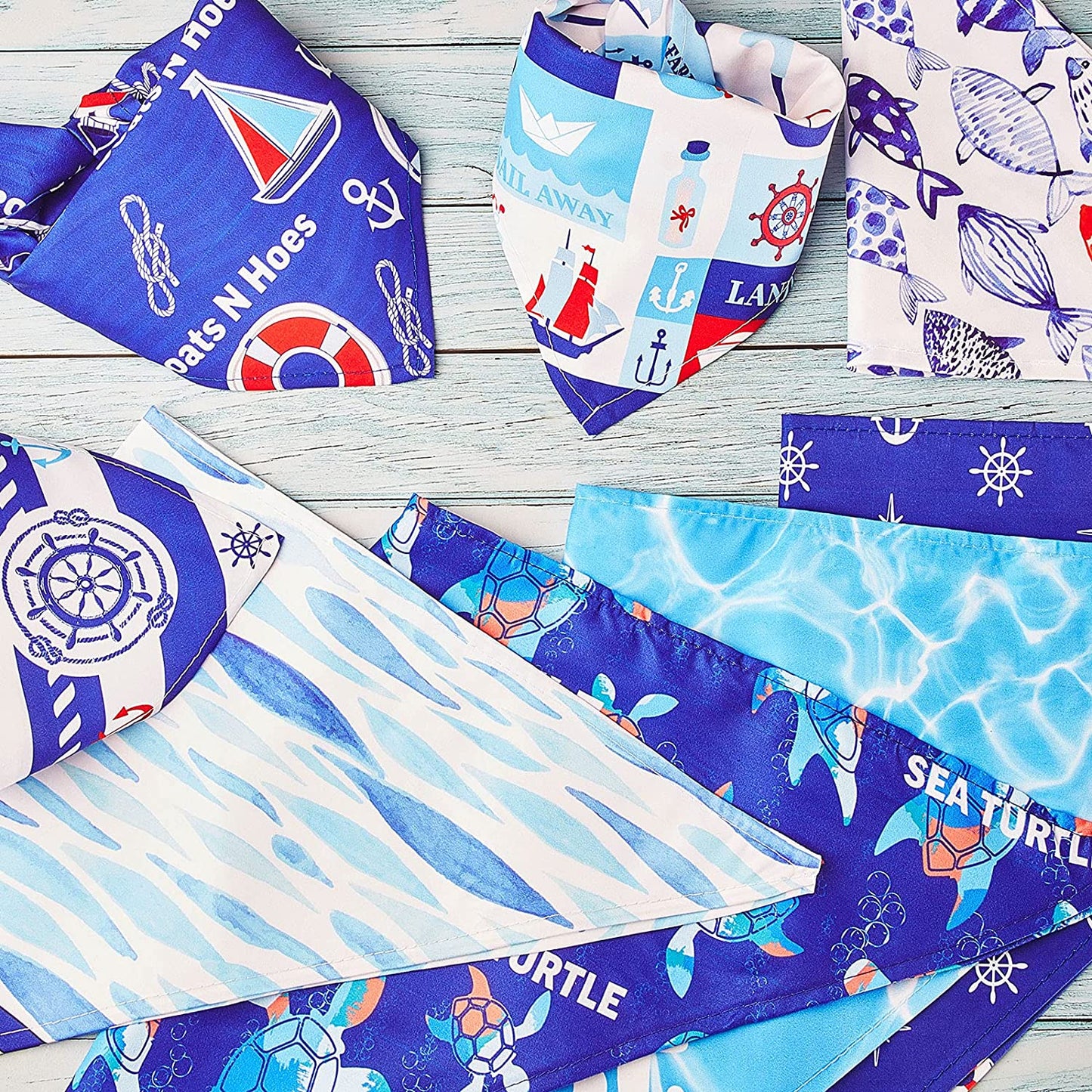 8 Pieces Nautical Dog Bandanas Summer Pets Bandana Ocean Pets Triangle Scarf Bibs Puppy Bibs Adjustable Dog Bandanas Washable Sea Turtle Pets Triangle Scarf Accessories for Most Pet Wearing Animals & Pet Supplies > Pet Supplies > Dog Supplies > Dog Apparel Xuniea   