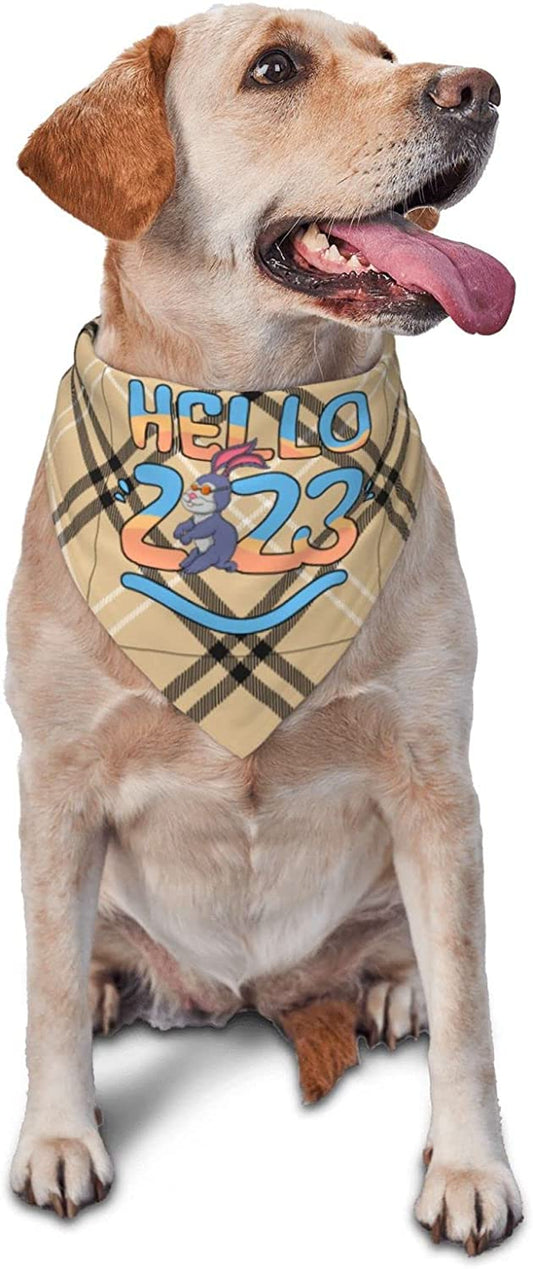 Hello 2023 Pet Dog and Cat Decorative Triangle Scarf,Dog Bandana,Breathable and Stain Resistant. Animals & Pet Supplies > Pet Supplies > Dog Supplies > Dog Apparel ZALTAS   