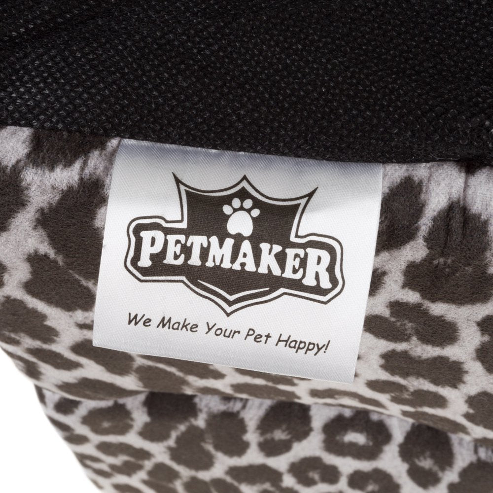 PETMAKER Covered Pet Cat Bed, Gray, Black Animal Print Animals & Pet Supplies > Pet Supplies > Cat Supplies > Cat Beds Trademark Global   