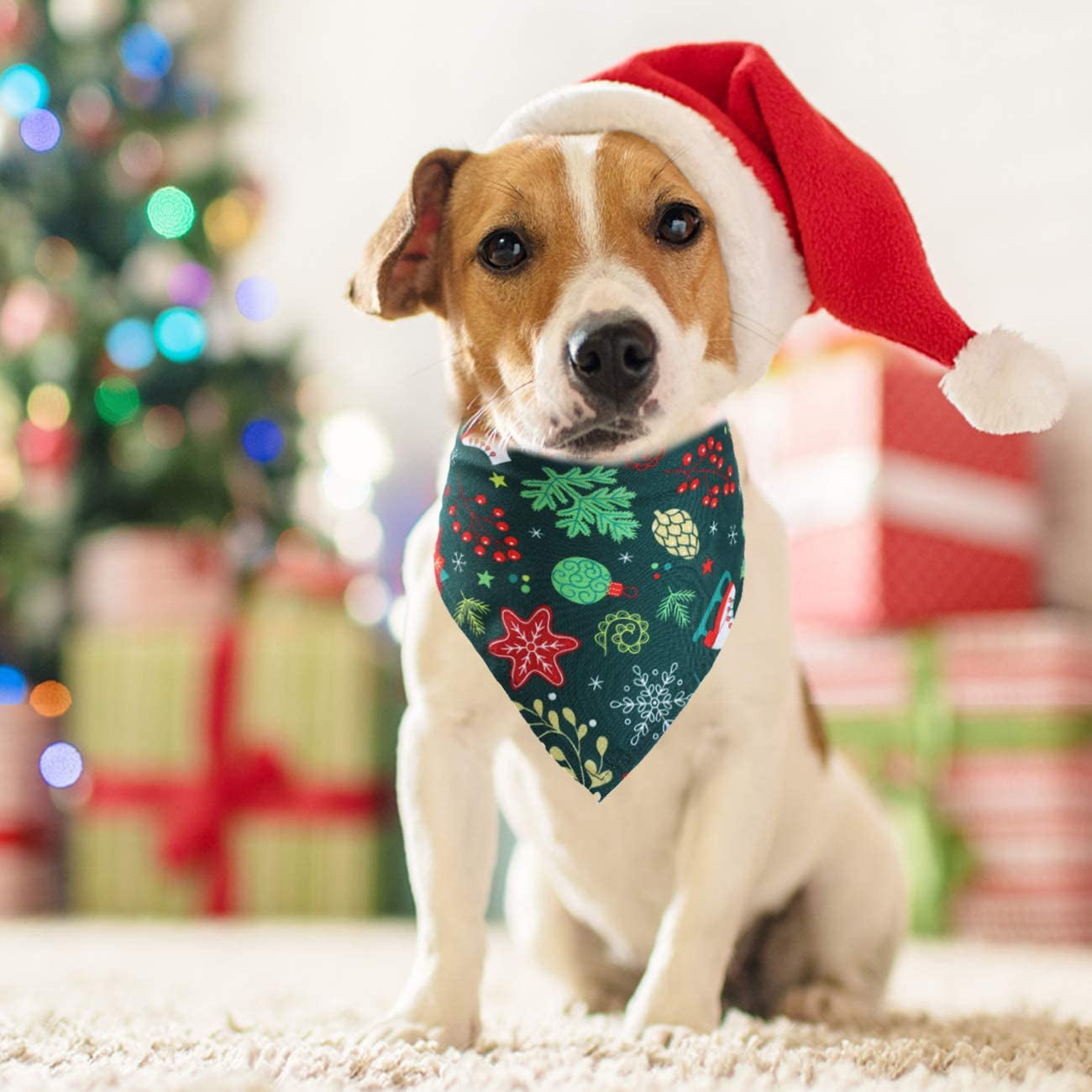 Chngeary Christmas Dog Bandana 4 Pack - Christmas Bandana Soft Pet Triangle Bibs Scarf Dog Accessories for Small Medium Large Dog Animals & Pet Supplies > Pet Supplies > Dog Supplies > Dog Apparel Changeary   