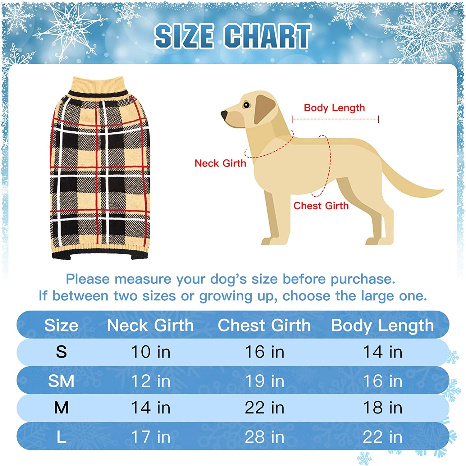 Dog Sweater Pet Knitted Clothes - Classic Plaid Pull over Turtleneck Dog Sweaters with Leash Hole Warm Dogs Winter Clothing for Small Medium Dogs Cats Puppy Animals & Pet Supplies > Pet Supplies > Dog Supplies > Dog Apparel KOOLTAIL   