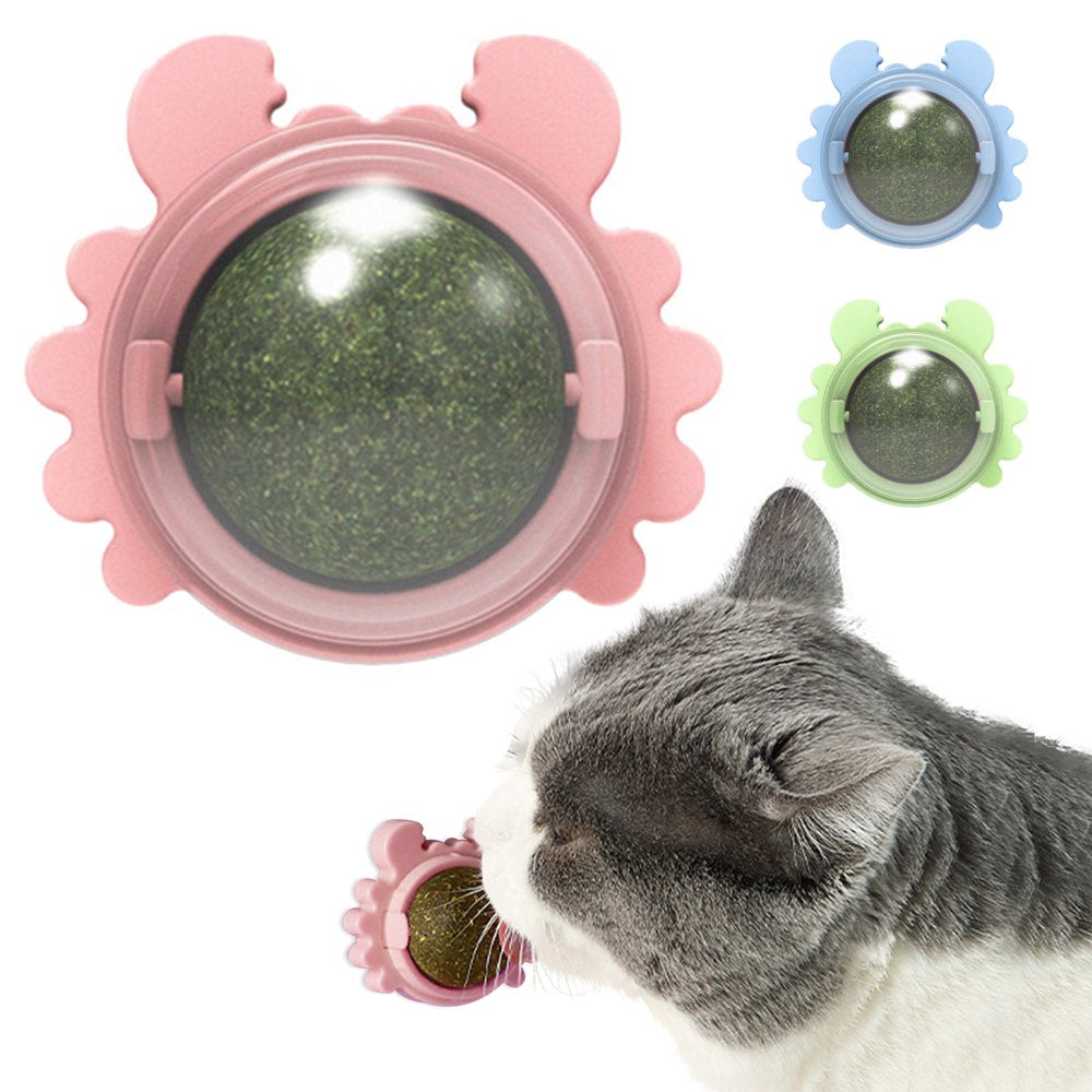 Ptlom Catnip Wall Ball, Detachable Silvervine Catnip Lollipop, Edible Kitty Toys for Cats Lick, Safe Healthy Kitten Chew Toys, Teeth Cleaning Dental Cat Ball Toy for Indoor(4 Pc) Animals & Pet Supplies > Pet Supplies > Cat Supplies > Cat Toys Ptlom 4 Pink 