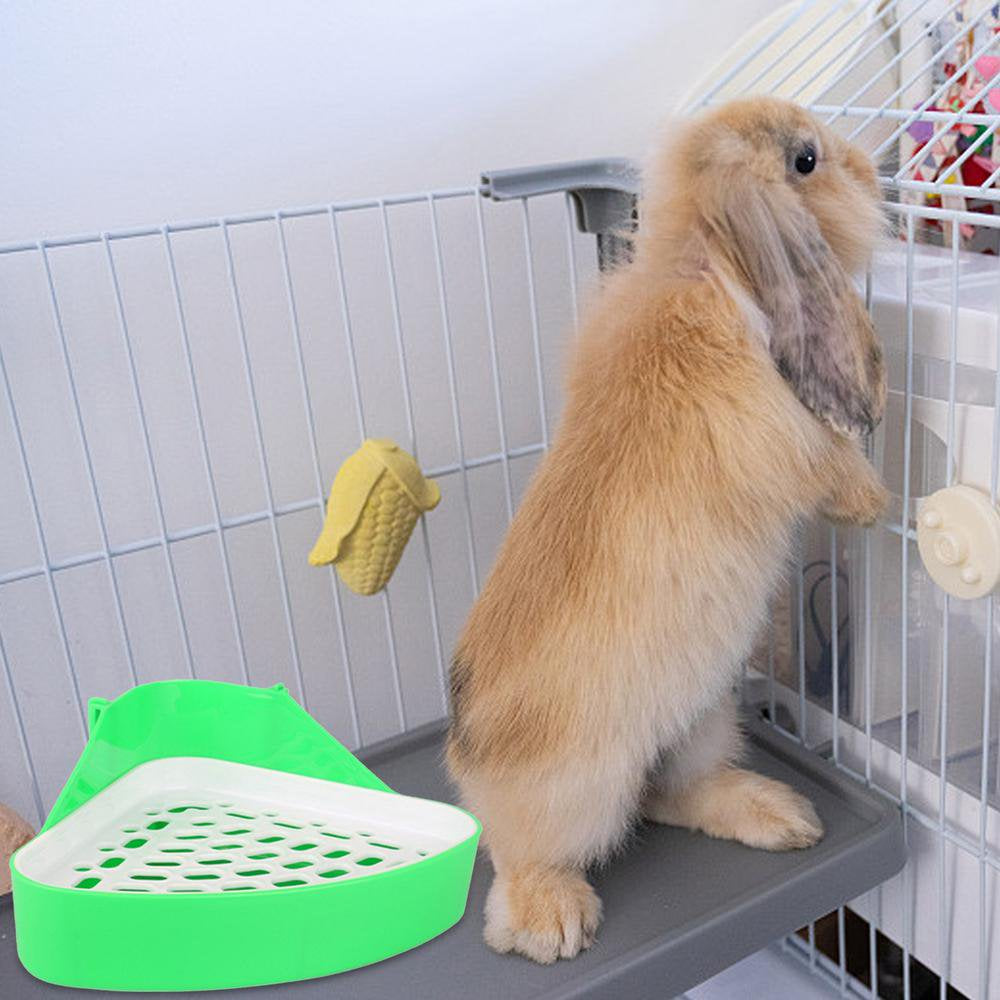 TAONMEISU Bunny Corner Litter Pan Small Animal Litter Cage Potty Trainer Potty Trainer Corner Litter Bedding Box Pet Pan for Small Animals Bunny Enjoyable Animals & Pet Supplies > Pet Supplies > Small Animal Supplies > Small Animal Bedding TAONMEISU   