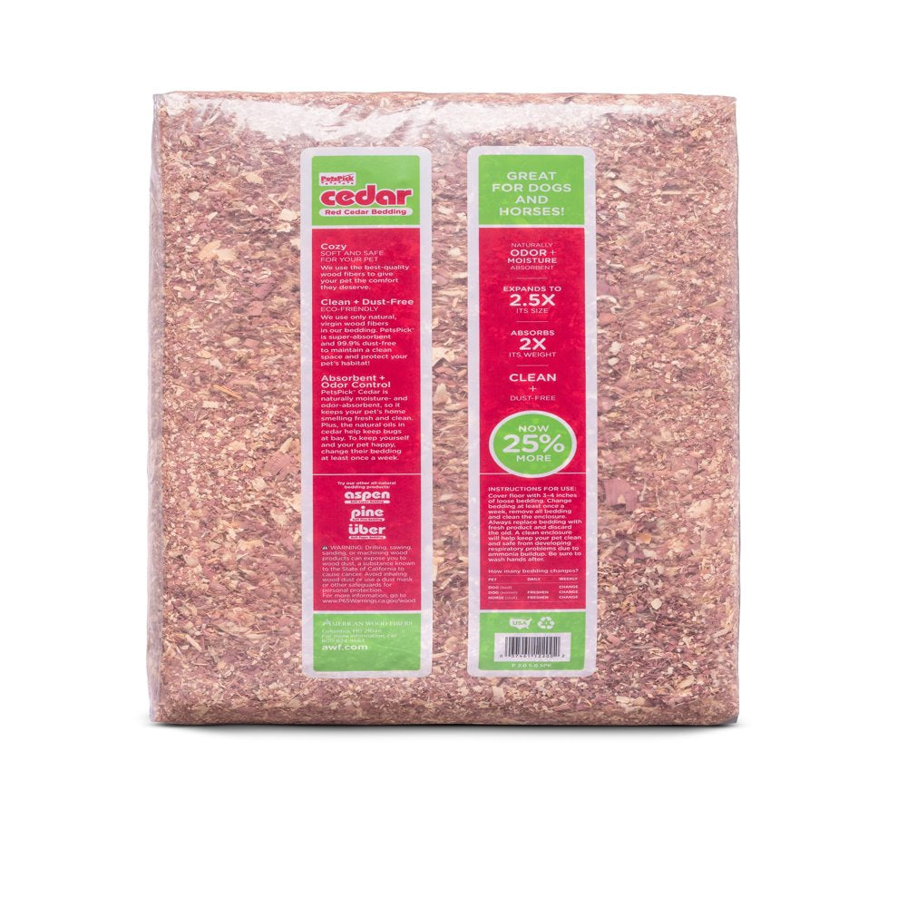 Pets Pick Red Cedar Fresh Bedding for Small Animals, Livestock, Dogs, 2 CF Expands to 5 CF Animals & Pet Supplies > Pet Supplies > Small Animal Supplies > Small Animal Bedding AMERICAN WOOD FIBERS, INC.   