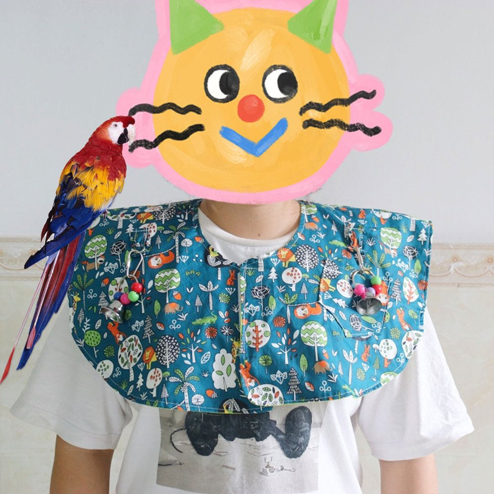 Parrot Anti-Scratch Shoulder Protector Cape Cover for Bird Poops Shawl Guard with Bell Toy for Small Medium Large Birds Animals & Pet Supplies > Pet Supplies > Bird Supplies > Bird Toys Quetheds   