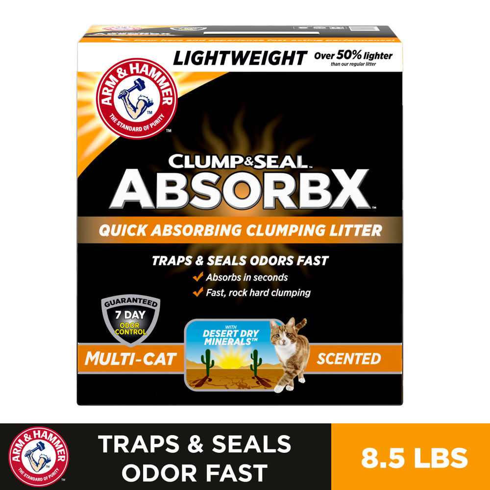 Arm Hammer Clump Seal Absorbx Clumping Cat Litter, Multicat Scented 15Lb Animals & Pet Supplies > Pet Supplies > Cat Supplies > Cat Litter Church & Dwight Co., Inc. 8.5 lbs  