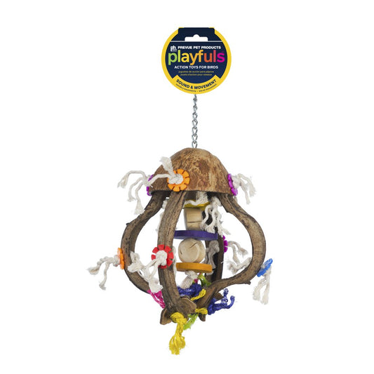 Prevue Pet Products Playful Wood and Rope Jellyfish Bird Toy Animals & Pet Supplies > Pet Supplies > Bird Supplies > Bird Toys PREVUE PET PRODUCTS   