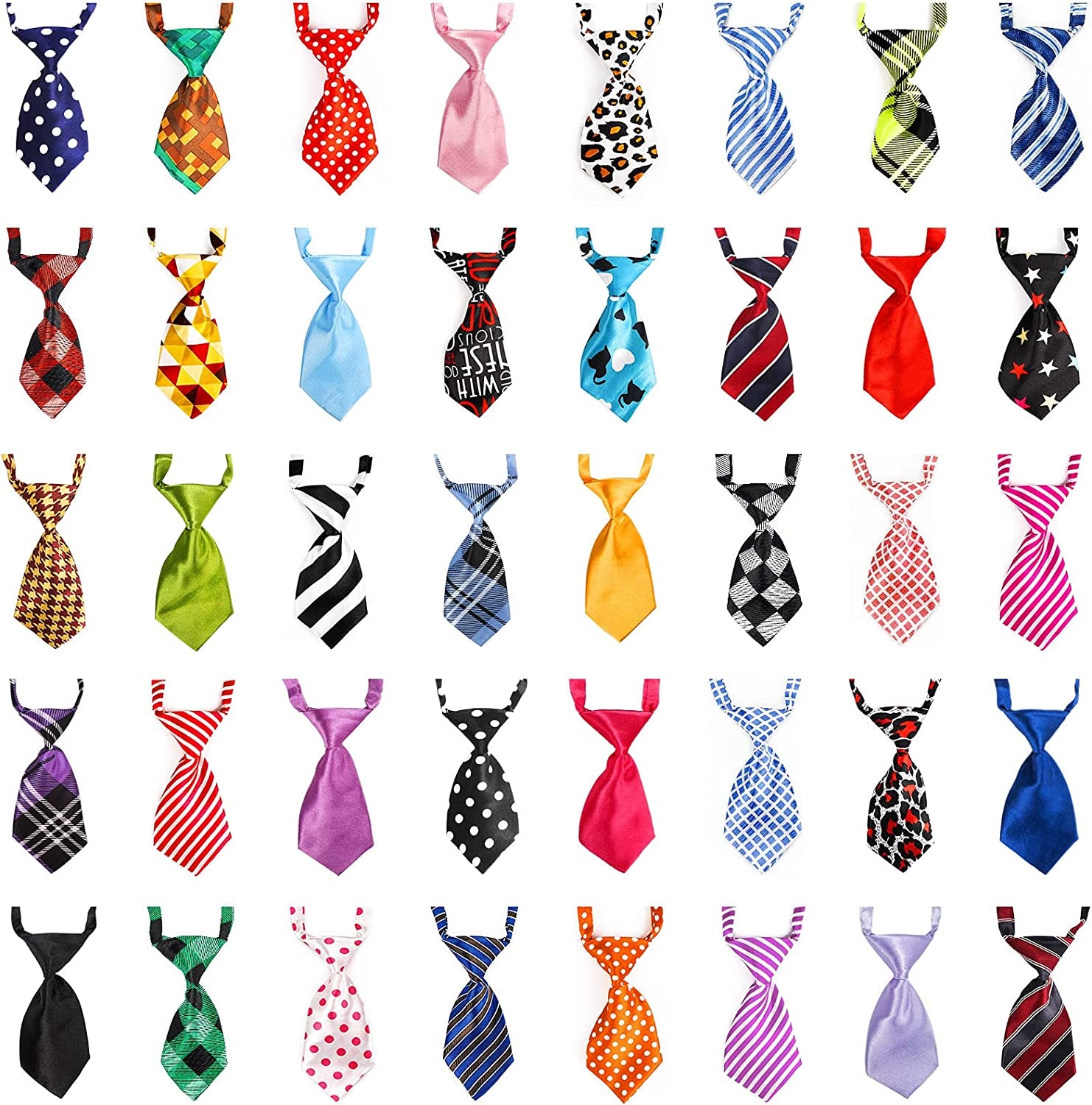 Segarty Small Dog Ties, 40 Pack Adjustable Pet Bow Ties Assorted Pattern for Small Dogs Cats Bowties Puppy Neckties Grooming Bows Festival Photography Holiday Party Valentine Costumes Birthday Gift Animals & Pet Supplies > Pet Supplies > Dog Supplies > Dog Apparel Segarty Varied 40pcs 