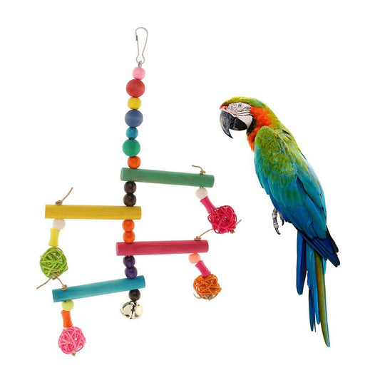 Bird Toy with Clip Revolving Perch Ladder Climbing Foraging Beads For Animals & Pet Supplies > Pet Supplies > Bird Supplies > Bird Ladders & Perches perfeclan   