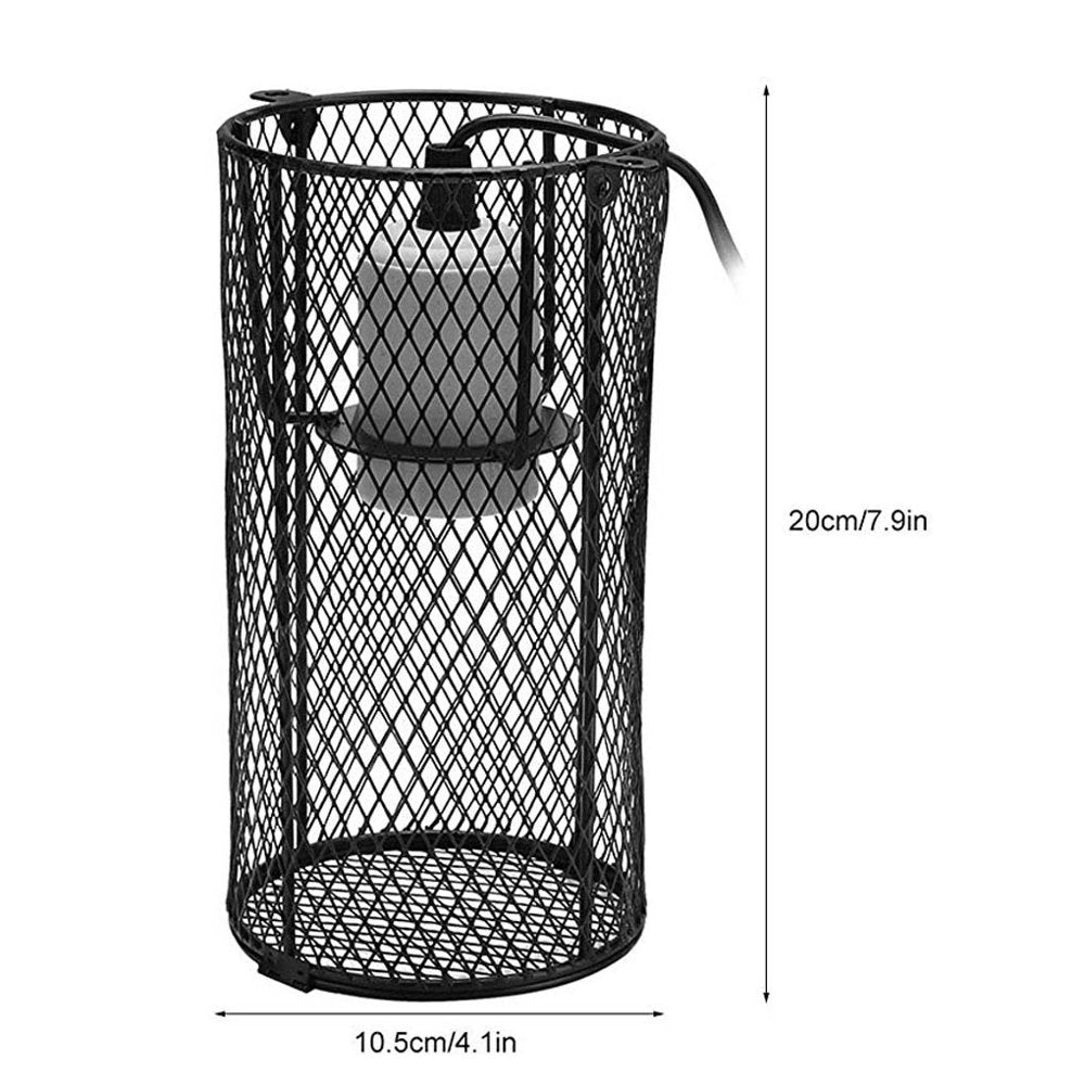 Reptile Ceramic Light Holder Shade Anti-Scald Heater Guard Reptile Ceramic Light Holder Pet Amphibian Heating Bulb Lampshade US Plug  EOTIA   